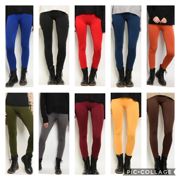 Wine fleece lined leggings - Picture 4 of 8